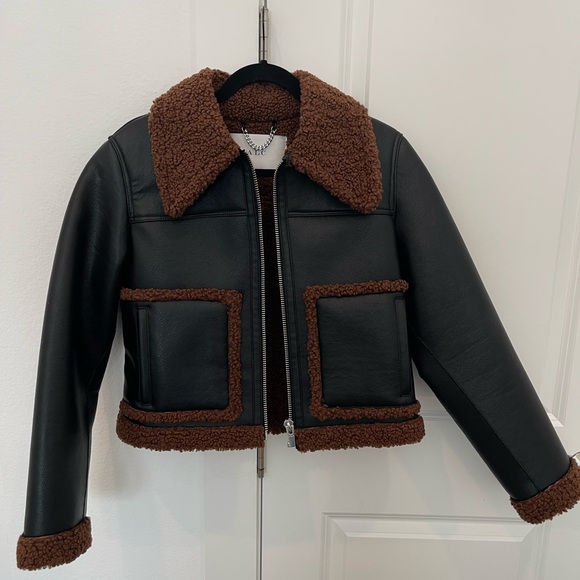 A.L.C. Jackets & Blazers - ALC Black and Brown Shearling Jacket
